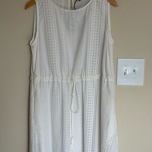 Marella White Eyelet Midi Dress | EU 42 (US 10) | NWT